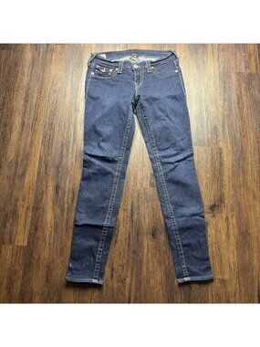 True Religion Misty Jeans Women's 30 Dark Wash Skinny Stretch Flap Pockets